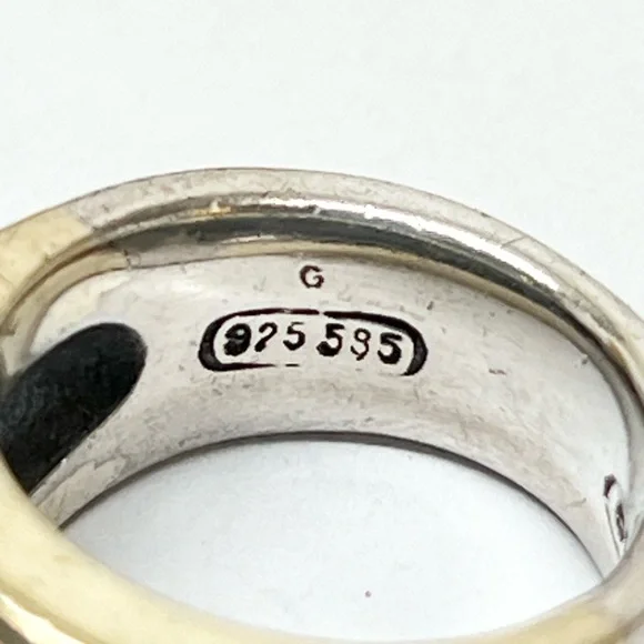 David Yurman Thoroughbred Cable Ring .925/14K Gold - Picture 7 of 9